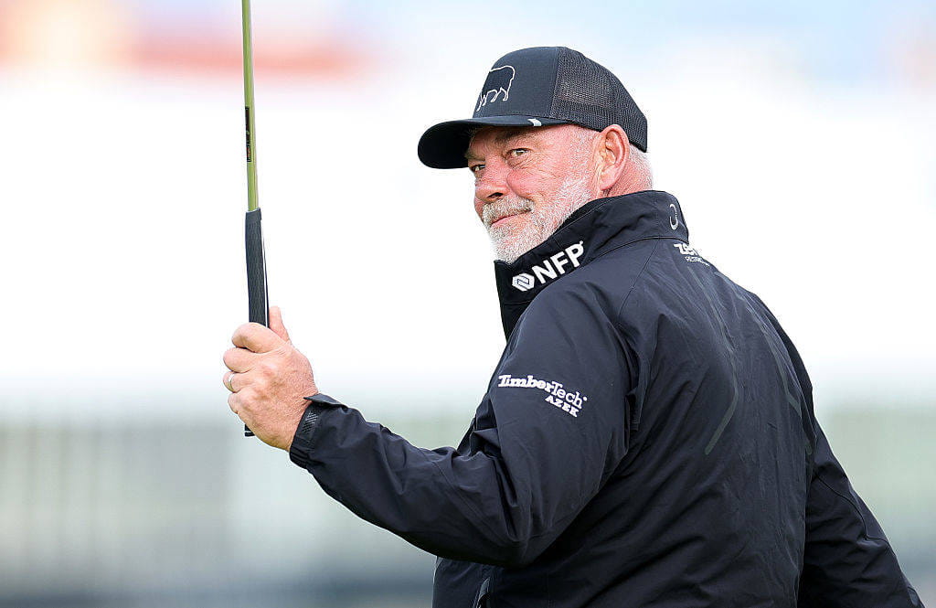 Darren Clarke during his opening round at Royal Portrush